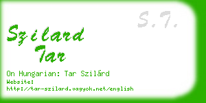 szilard tar business card