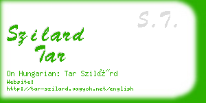 szilard tar business card